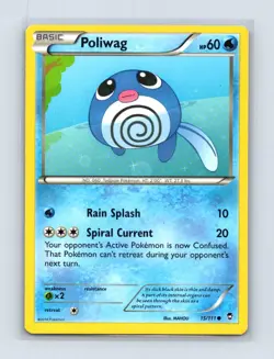 Poliwag 15/111 Common Furious Fists Pokemon Reverse Holo Lightly Played - Image 1