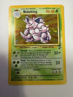 Nidoking 11/130 Base Set 2 Holo Rare Pokemon Holo! Display Set All Evolve Stages - Image 2