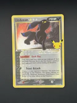 Umbreon 17/17 Celebrations Classic Gold Star Holo Pokemon Card - Near Mint - Image 1