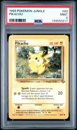 PIKACHU 60/64 JUNGLE POKEMON PSA 9 - Image 1