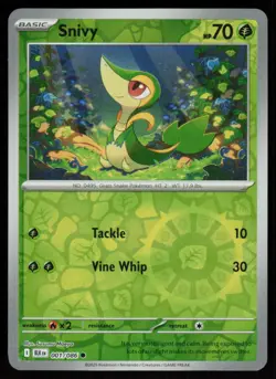 Snivy 001/086 Common Black Bolt Pokemon Reverse Holo Near Mint - Image 1
