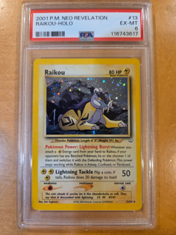 PSA 6 EX-MT Raikou Neo Revelation Holo Rare Pokemon Card 13/64 - Image 1