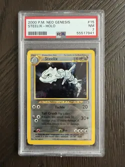 2000 Steelix 15/111 Neo Genesis PSA 7 Pokemon Card Holo - Image 1