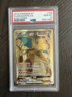 Dragonite EX Full Art 106/108 Evolutions PSA 10 Pokemon Holo - Image 1