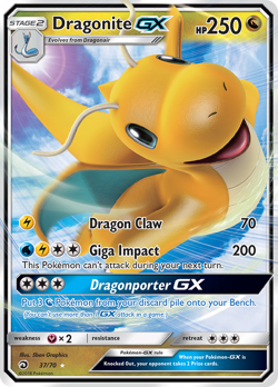 DRAGONITE GX 37/70 HOLO GX RARE DRAGON MAJESTY POKEMON NM/M - Image 3
