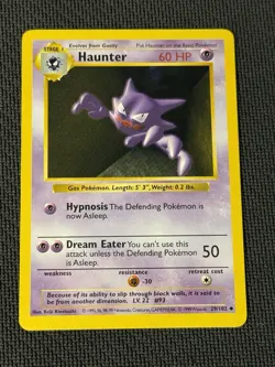 Haunter 29/102 - Pokemon Base Set Shadowless - Image 1