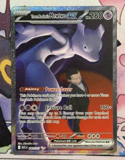 2026 Pokemon Team Rocket's Mewtwo ex SIR #281/217 PACK FRESH - Image 1