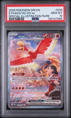 2025 POKEMON DRI EN-DESTINED RIVALS #230 ETHAN'S HO-OH EX PSA 10 - Image 1
