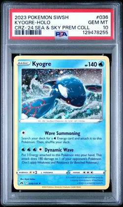 2023 Crown Zenith Sea & Sky Premium Collection Promo #036 Kyogre Holo PSA 10 - Image 1