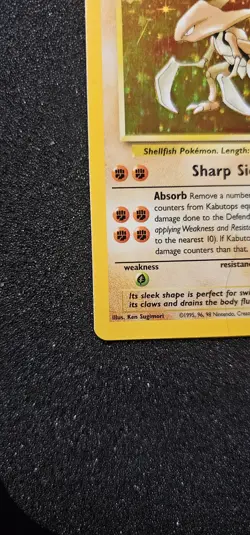 Pokemon TCG Kabutops Holo Rare Card 9/62 Fossil Unlimited 1999 Vintage - Image 5