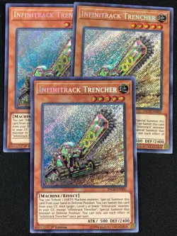 YUGIOH INFINITRACK TRENCHER INCH-EN005 1ST SECRET X3 NM - Image 1