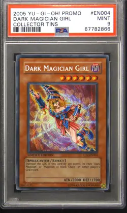 2005 YU-GI-OH! PROMO COLLECTOR TINS #EN004 DARK MAGICIAN GIRL PSA 9 - Image 1