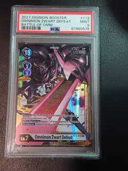 Digimon Card Game Battle of Omni Omnimon Zwart Defeat Secret Rare BT5-112 PSA 9 - Image 2