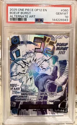ONE PIECE OP12-LEGACY OF THE MASTER ALTERNATE ART #060 BOEUF BURST PSA 10 - Image 4