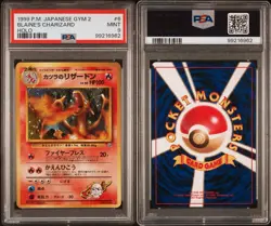 1999 BLAINE'S CHARIZARD HOLO 6 GYM 2 POKEMON JAPANESE PSA 9 - MINT - Image 1