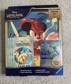 Disney Lorcana Fabled Collection Starter Set 4 Packs Tinkerbell Promo New Sealed - Image 1