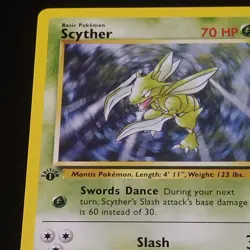 Pokemon TCG Scyther 26/64 Jungle 1st Edition Non-Holo Rare Card LP Excellent!! - Image 2