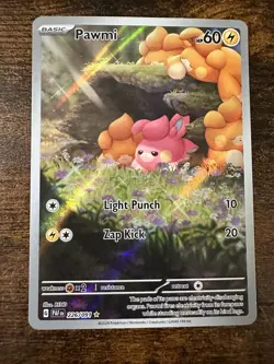 Pokemon Pawmi Sir TCG Illustration Rare Card 226/091 Paldean Fates - Image 2