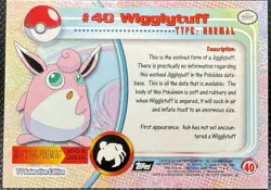 Topps Pokemon Card - Rainbow Foil #40 Wigglytuff - Black Label - Near Mint - Image 3