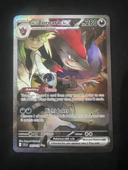 Pokemon TCG Journey Together N's Zoroark EX Card 185/159 Sir - Image 1