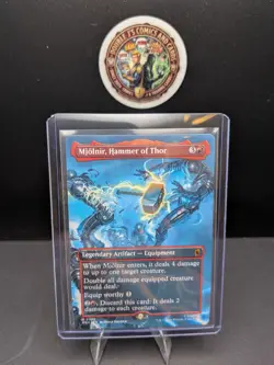 MINT Wizards of the Coast MTG Marvel Super Heroes Mjolnir Mythic Borderless 0339 - Image 1