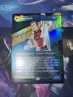 MTG - Tony Stark/The Invincible Iron Man - Double Faced - Borderless FOIL #392 - Image 2
