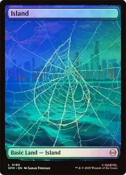 Island #190 Foil Full Art Marvel's Spider-Man NM MTG - Image 1