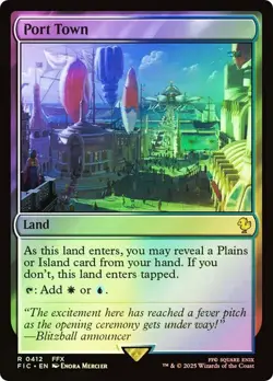 Port Town (Surge Foil) FINAL FANTASY Commander MTG MAGIC FOIL LAND RARE - Image 1