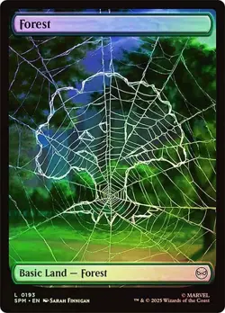 Forest #193 Foil Full Art Marvel's Spider-Man NM MTG - Image 1
