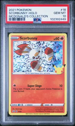 PSA 10 SCORBUNNY 16 McDONALD'S COLLECTION HOLO POKEMON GEM MINT - Image 1