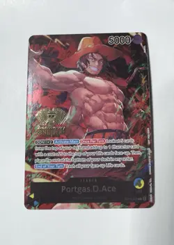 Portgas.D.Ace 2nd Anniversary Tournament winner gold foil ST13-002 NM - Image 1