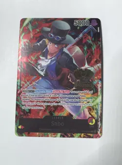 One Piece TCG Sabo 2nd Anniversary Tournament winner gold foil ST13-001 NM - Image 1
