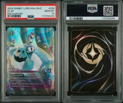 2024 DISNEY LORCANA EN 5-SHIMMERING SKIES ENCHANTED #209 OLAF PSA 10 - Image 3