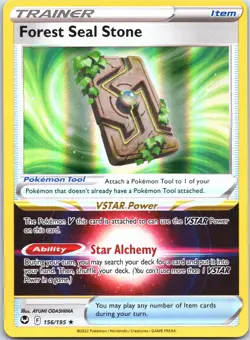 Forest Seal Stone 156/195 SWSH12: Silver Tempest Pokemon - Holo Rare NM - Image 1