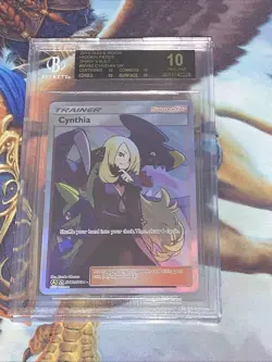 2019 Sun & Moon Pokemon Cynthia SV82 Hidden Fates - BGS Black Label Pristine 10 - Image 1