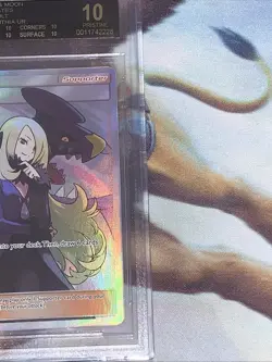 2019 Sun & Moon Pokemon Cynthia SV82 Hidden Fates - BGS Black Label Pristine 10 - Image 4