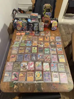 Pokemon TCG Huge Card Bundle Lot – Rare Holos EX V GX, Binder, Collection - Image 1