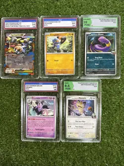 LOT OF 5 GRADED POKEMON CARDS - Image 1