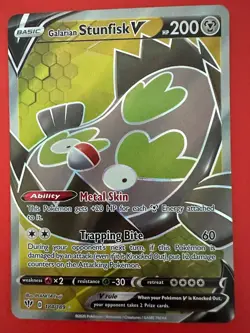 Galarian Stunfisk V 184/189 FULL ART Ultra Rare Pokemon Card - Image 1