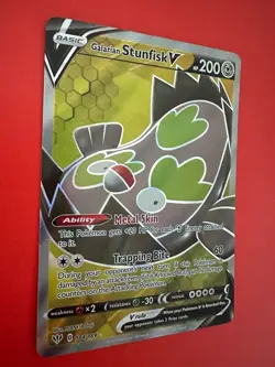 Galarian Stunfisk V 184/189 FULL ART Ultra Rare Pokemon Card - Image 3