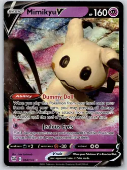 Mimikyu V 068/172 Holo V Rare Brilliant Stars Pokemon Lightly Played - Image 1