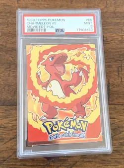 1999 TOPPS POKEMON THE MOVIE EDT FOIL #E5 CHARMELEON #5 PSA 9 - Image 1