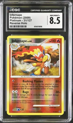INFERNAPE 31/127 REVERSE HOLO PLATINUM POKEMON CGC 8.5 NM/MINT+ - Image 1