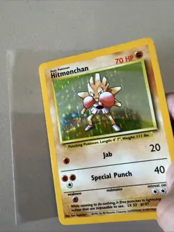 Pokemon TCG Hitmonchan Base Set 7/102 Holo Unlimited Holo Rare LP - Image 2