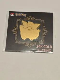 24k Gold Plated Pokemon Clefairy Sticker Pack Fresh - Image 1
