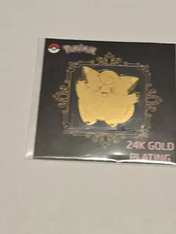 24k Gold Plated Pokemon Clefairy Sticker Pack Fresh - Image 2
