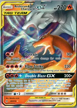 Reshiram & Charizard GX Ultra Rare SM - Unbroken Bonds 20/214 NM Holo - Pokemon - Image 1