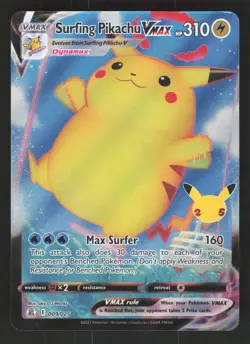 Surfing Pikachu VMAX 009/025 Pokemon TCG Celebrations LP - Image 1