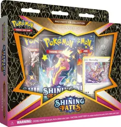 Pokemon Sword & Shield 4.5 Shining Fates Mad City Pin Party Bunnelby IN HAND - Image 1