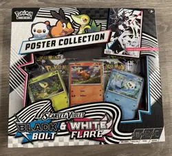 NEW Pokemon TCG Black Bolt White Flare Unova Poster Collection Scarlet & Violet - Image 1